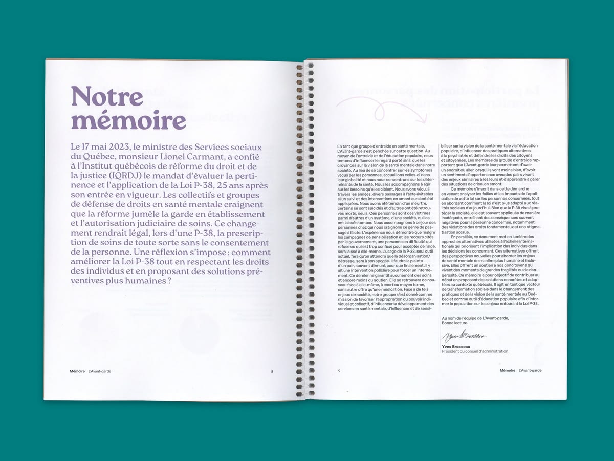 L'Avant-garde, détail de mise en page